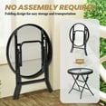 thumbnail image 3 of Pellebant Foldable Patio Side Table with Tempered Glass Top 18" Small Glass Patio End Tables for Porch Yard Balcony Deck Lawn Dining Garden (Black), 3 of 5