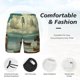 thumbnail image 3 of Balery Serene Coastal Blue Sky Bañador para hombre, shorts de playa de secado rápido con entrepierna y forro de compresión-Large, 3 of 6