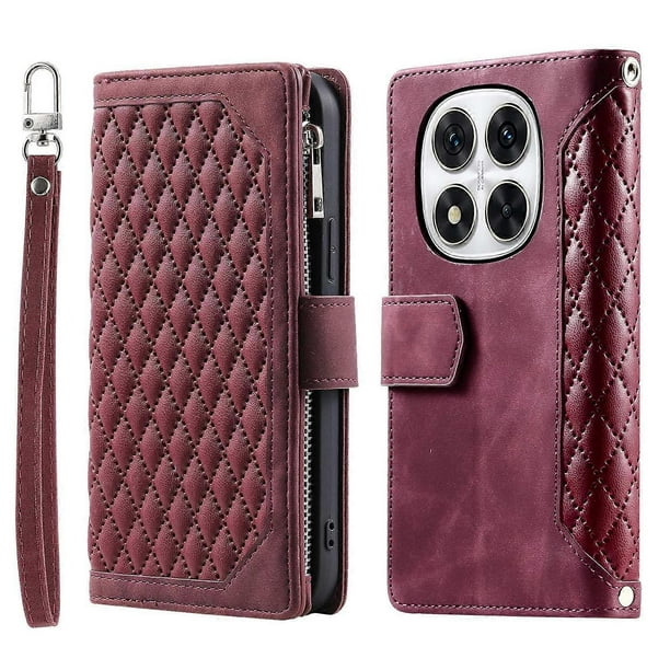 Style 005 For Xiaomi Redmi Note 14 Pro 5G 14 Pro 5G Poco X7 5G Wallet Case Rhombus Stitching Line PU