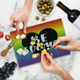 thumbnail image 5 of Pride Cutting Board, Be Strong Gay Parade Slogan Freedom Rights Equality Love Theme with a Heart, Decorative Tempered Glass Cutting and Serving Board, Small Size, Multicolor, by Ambesonne, 5 of 5