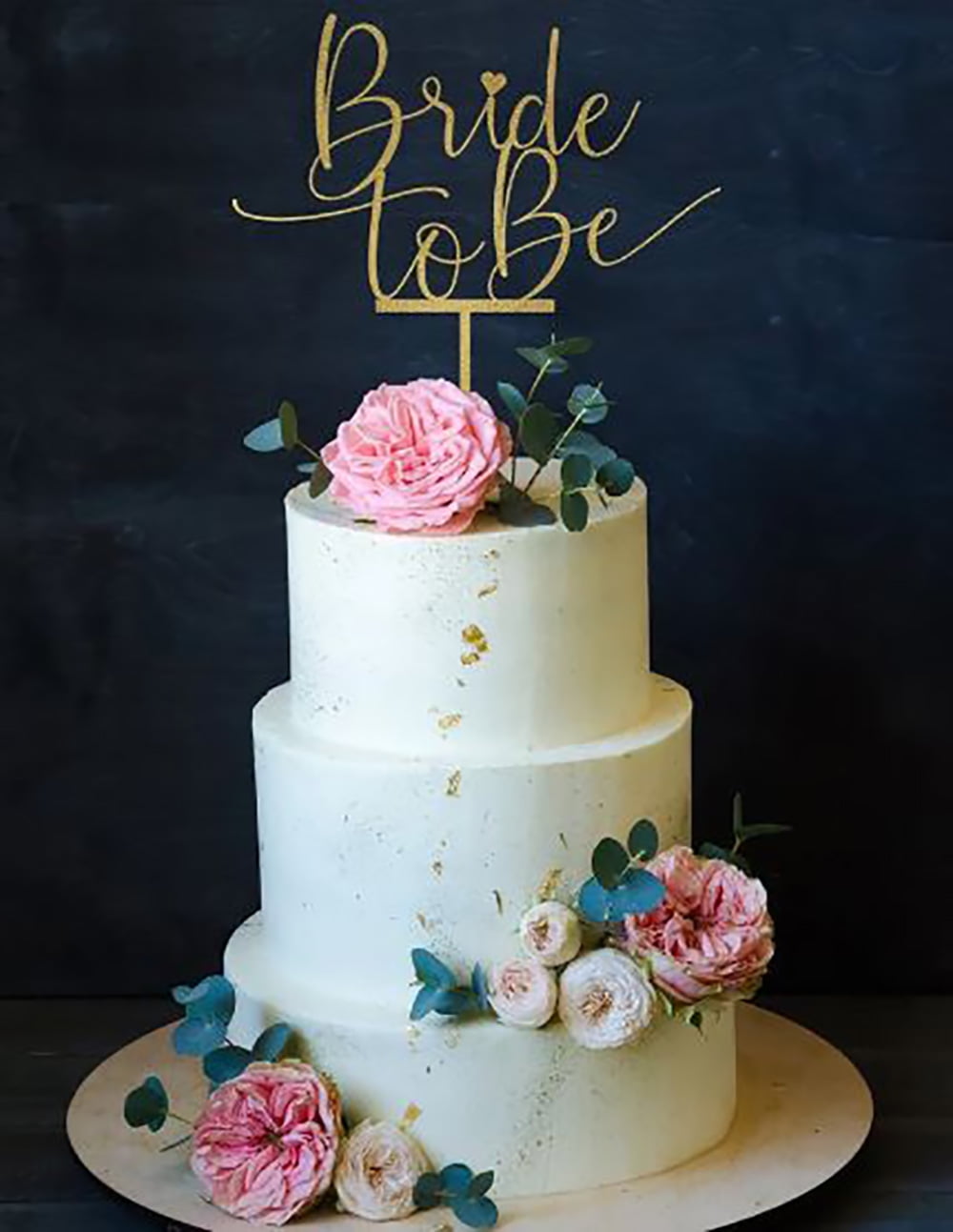 Bride To Be Gold Cake Topper, Cake Topper for Bridal Shower, Bachelorette Decor, Wedding Cake Topper, Bridal Shower Cake Topper