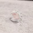 thumbnail image 4 of Natural Rose Quartz Ring, Rough Quartz Gemstone Ring, Birthstone, Dual Band, 925 Sterling Silver, Womens Ring, Christmas, Thanksgiving, Handmade, Statement Jewelry, Rough Gemstone Jewelry, 4 of 6