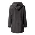 thumbnail image 5 of Women's Coat Reversible Sherpa Fuzzy Winter Puffer Jacket Dark Gray, M, 5 of 5
