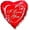 I Love You, variant on PMU Valentine’s Day Inch Heart Shaped Pink 18 Inch Mylar-Foil Balloon Valentine's Day, Proposal, Special Events, Photo Props Party Decoration and Accessories Purple Pkg/1