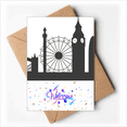 thumbnail image 1 of London Tower Bridge Outline England Welcome Back Greeting Cards Envelopes Blank, 1 of 3