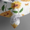 thumbnail image 5 of White Butterfly Sunflower Pattern Square Tablecloth,Waterproof Square Table Cover,Wipeable Spillproof Washable Table Cover for Home Kitchen Party Decor 60"x60"(152x152cm), 5 of 6