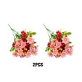 thumbnail image 2 of 2 Pieces Artificial Flowers Fake Silk Flower Plants UV Resistant Colorful For Home Party Arrangement Wall Bridal Pink, 2 of 10