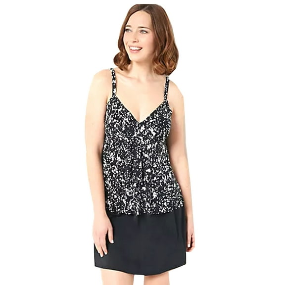 DreamShaper by Miraclesuit Rylee Tiered Tankini w/ Skort Swimsuit - Plus Size 22W