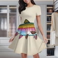 thumbnail image 2 of Rainbow Trout Art Print Women's Classic Swing Skater Dress Casual Work Party Cocktail Dresses, 2 of 6