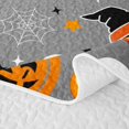 thumbnail image 5 of Homewish Spooky Halloween Themed Twin Quilt Set,Witch Hat Skull Pumpkin Candy Pattern Twin Coverlet Set,Gray Black,2-Piece, 5 of 7