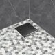 thumbnail image 1 of Neodrain Desagüe De Ducha Cuadrado De 6 Pulgadas Con Rejilla Extraíble Con Patrón Cuadrado De Acero Inoxidable 304, Incluye Base De Drenaje De Ducha, Colador De Pelo Negro, 1 of 1