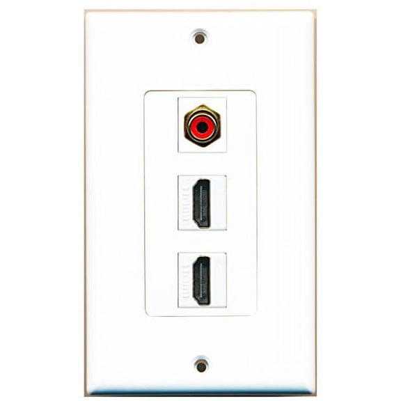 RiteAV - 1 RCA Red Port and 2 HDMI Female Decorative Wall Plate