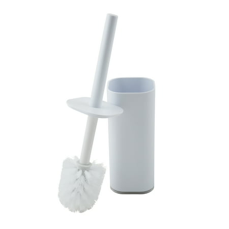 Bath Bliss Acrylic Square Toilet Brush and Holder Set in White