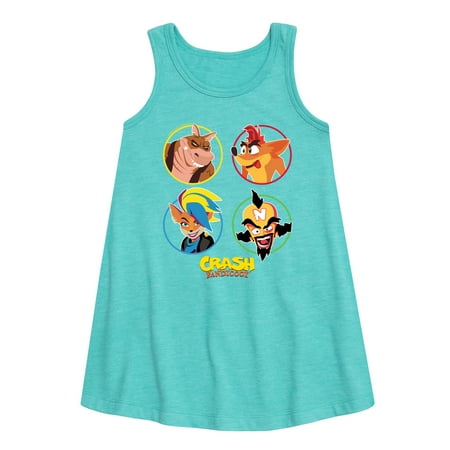 

Crash Bandicoot - Crash Character Group - Toddler and Youth Girls A-line Dress