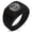 Black, variant on Stainless Steel Rootless All Seeing Eye Geometric Pattern Step-Down Biker Style Polished Ring