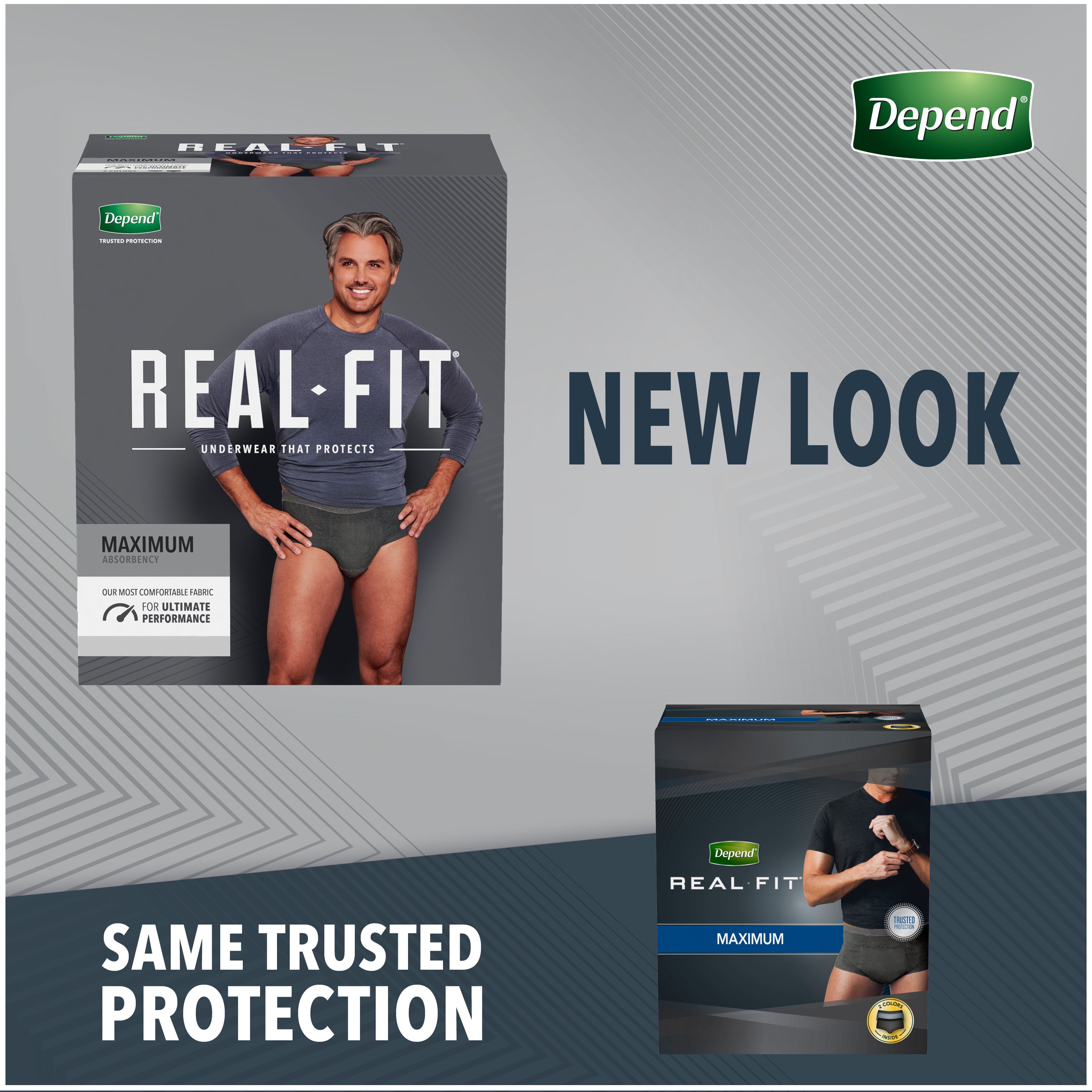 Depend Real Fit Incontinence Underwear for Men, Maximum Absorbency, Small/Medium, Black, 56 Ct (Pack of 2 | Total of 112 ct) - image 3 of 3