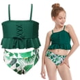 thumbnail image 2 of Girls Swimsuits Set Flower High Waisted Bathing Suit Kids Bikini for Children, 2 of 10