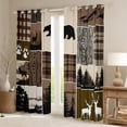 thumbnail image 2 of Homewish Safari Deer Curtains Pack of 2 (42x84 Each),Rustic Farmhouse Cabin Curtains Blackout,Brown Beige Black Bedroom Curtains For Adults,Ultra Soft Home Decor, 2 of 6