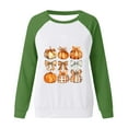 thumbnail image 4 of Top Style Trends for Women!DianGeFu Womens Hoodies Thanksgiving Lightweight Print Round Neck Loose Long Sleeve T-shirt Tops Blouse Save Up Under 50%(Green,XL), 4 of 4