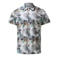 thumbnail image 7 of Hpapadks Summer Shirts for Men Beach Hawaii Tropical Print Short Sleeve Lapel Button Down Blouses Dress Shirts for Men White L, 7 of 7