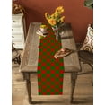 thumbnail image 5 of Table Runner Dresser Scarves 36 Inch Long, Christmas Green and Red Lattice Linen Dining Table Runners Braided Texture Buffalo Plaid Tabletop Scarf for Wedding Holiday Party Kitchen, 5 of 7