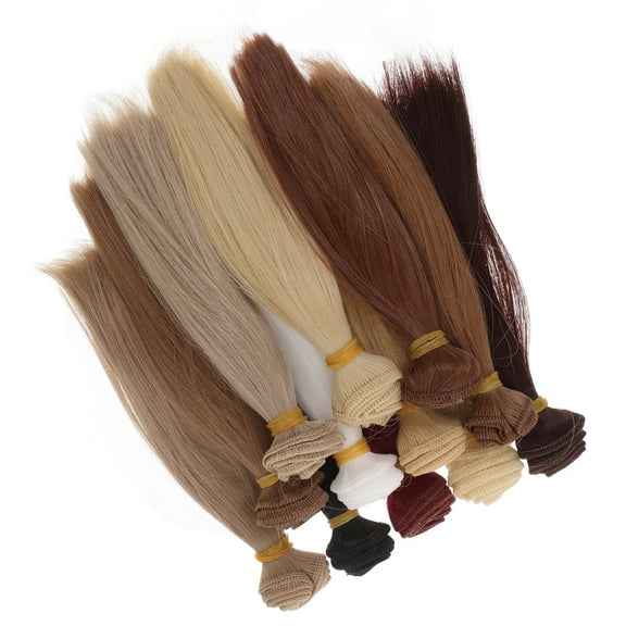 HEMOTON  12 Pcs Colorful Wig Handcraft Doll Hair Making Supplies