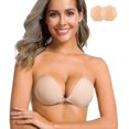 thumbnail image 1 of Adhesive Bra Strapless Sticky Invisible Push Up Silicone Bra compatible Backless Dress With Nipple Covers Nude_Gift Of G, 1 of 1