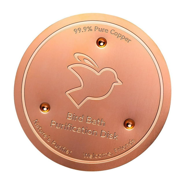 Colaxi Bird Bath Purification Disk Water Cleaner, Accessory for Outdoor Birdbaths Bowl, Durability Premium Pure Copper Cleaning Disk