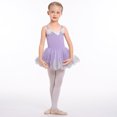 thumbnail image 4 of IBTOM CASTLE Toddler Girls Ballet Leotards Sequin Flower Camisole Ballet Dance Dress Tulle Tutu Skirt Leotard Ballerina Dancewear 5-6 Years Purple, 4 of 9