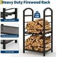 thumbnail image 1 of EastVita 30 Inch High Firewood Rack Outdoor, Indoor Log Storage Organizer, Copper, 1 of 8