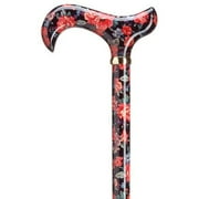 Unisex Derby Cane Bloom'N Red Primroses High Gloss -Affordable Gift! Item #DHAR-9167100