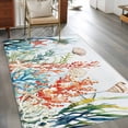 thumbnail image 2 of Summer Coastal 3x5 Area Rugs for Living Room, Coral Seaweed Shell Starfish Fish Retro Non Slip Floor Mat Washable Low-Profile Indoor Carpet for Bedroom, Dining Room, Bathroom, 2 of 9