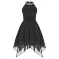 thumbnail image 4 of Nyeemya Flower Kids Girls Tulle Princess Dress High Waist Sleeveless Dreamy Dresses Wedding Party Black 8, 4 of 6