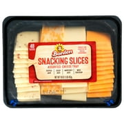 Borden Snacking Slices Assorted Cheese Tray, 16 oz, Refrigerated, 48 Slices