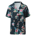 thumbnail image 4 of Women's Dressy Business Shirts Short Sleeve Collared Floral Print Casual Fashion Spring Tops Work Button Down Blouses, 4 of 6