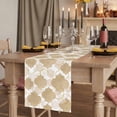 thumbnail image 3 of Light Brown Moroccan Cotton Linen Table Runner for Dining Kitchen, Modern Geometric Abstract Art Wedding Outdoor Party Tablerunners Decoration, Dresser Scarf Coffee Tablecloth Runners 13x72 Inches, 3 of 9
