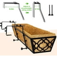 thumbnail image 4 of 36'' Deck Railing Planter Set with Coco Coir Liner, Large 4 Pcs Metal Deck Railing Planter Window Boxes for Outdoor Balcony, Porch, Patio, and Fence Rail, 4 of 18