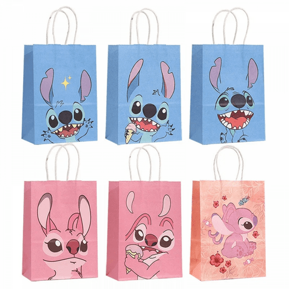 YOSENING 12Pcs Cute Stitch Paper Gift Bags, Theme Party Favor Bags for Candy, Biscuits QQH624-1314