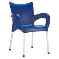 thumbnail image 1 of Compamia Romeo Chaise de Salle à Manger de Patio en Résine avec Accoudoirs, Bleu Foncé, 1 of 5
