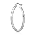 thumbnail image 5 of Wellingsale 2mm 925 Sterling Silver Hinged Diamond Cut Polished Hoop Earrings - 25mm Diameter, 5 of 7