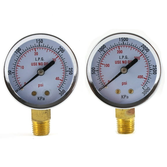 Low and High Pressure Gauges for Propane Regulator - 2 inches (PAIR)