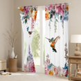 thumbnail image 3 of Castle Fairy Animal Hummingbird Butterfly Curtains Pack of 2 (42x84 Each) for Children Teens Adults,Floral Flowers Blossoms Curtains Blackout,Spring Garden Bedroom Curtains,Microfiber Bedroom Decor, 3 of 6