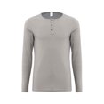 thumbnail image 3 of HAiming Mens Long Sleeved Shirts Solid Color Button V Neck Slim Ribbed Knit Pullover Tops Fall Plus Size Casual Blouse, 3 of 5