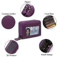 thumbnail image 4 of Small Genuine Leather Wallet For Women, Rfid Blocking Credit Card Holder(Deep Purple), 4 of 6