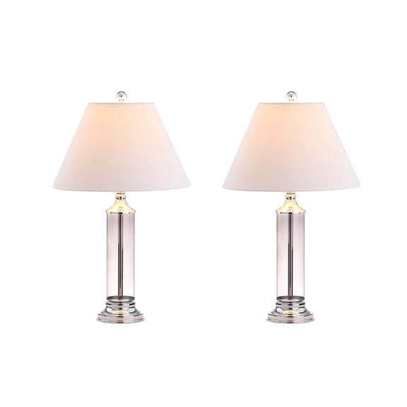 JONATHAN Y JYL4014B-SET2 Astor 29" Glass LED Table Lamp, Smoked Gray (Set of 2)