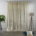 thumbnail image 3 of 3S Brother's Cream Extra Long Shiny Velvet Curtains Luxury Colors Light Blocking Hang Back Tab & Rod Pocket 1 Panel Curtain 5-30 Ft Home Décor Custom Made Drapes -Made in Turkey(52"W X 288"L), 3 of 6