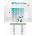 thumbnail image 6 of No Hook Shower Curtain with Snap-in Liner, Blue Butterfly Coastal Waterproof Fabric Bathroom Curtains, Summer Beach Ocean Nautical Bath Curtains & Mesh Top Window 60"x72", 6 of 6