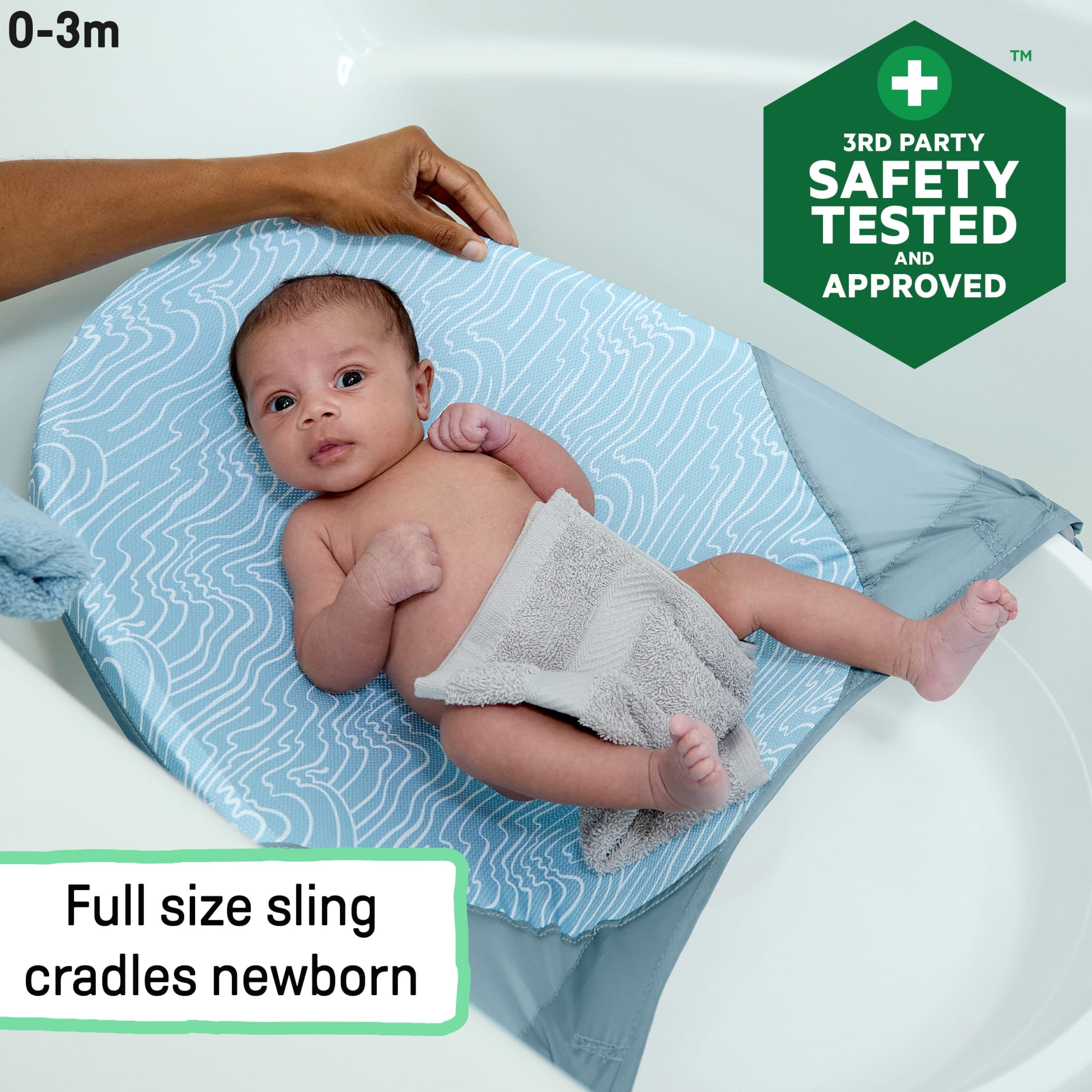 Ingenuity Full Comfort 3-in-1 Tub, 3 Phases of Use, Supportive Sling, OM+
