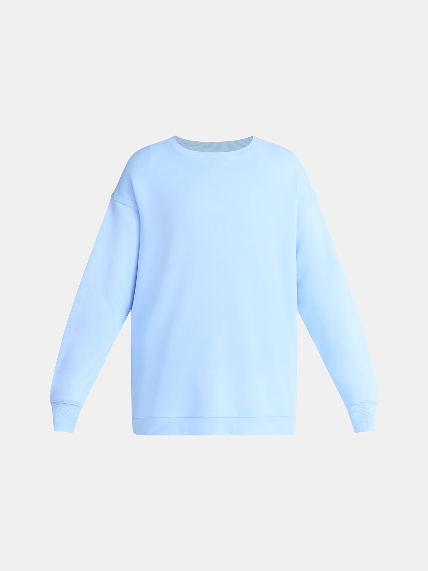 No Boundaries Oversized Fleece Sweatshirt with Long Sleeves, Women's Sizes XXS-4X