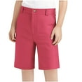 thumbnail image 2 of ZOYOEN Girls Chino Shorts with Pockets- Knee Length Pull On Casual School Uniform Hot Pink Size 12, 2 of 7